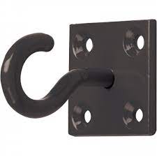 50mmx50mm Chain Hook On Plate Black 2pcs