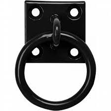 50mmx50mm Chain Ring On Plate Black 2pcs